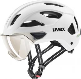 uvex Stride Visor Fahrradhelm (59-61 cm, 02 white matt (litemirror silver))