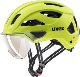 uvex Stride Visor Mips Fahrradhelm (59-61 cm, 03 lime matt (litemirror silver))