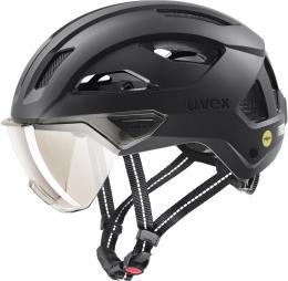 uvex Stride Visor Mips Fahrradhelm (59-61 cm, 04 black matt (litemirror silver))