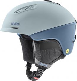 uvex Ultra Mips Skihelm (51-55 cm, 10 glacier/stone blue matt)