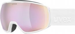 uvex Victorious FM Brillenträger Skibrille (1230 white matt, mirror rose/green clear (S2))