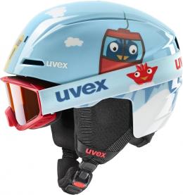 uvex Viti Kinder Skihelm Set (46-50 cm, 10 light blue birdy)