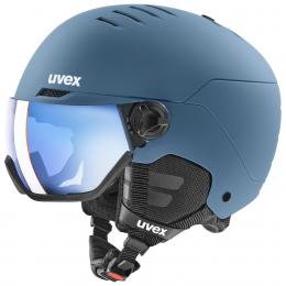 uvex Wanted Visor Skihelm (54-58 cm, 00 stone blue matt (S2))