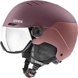 uvex Wanted Visor Skihelm (54-58 cm, 70 bramble/antique rose matt (S3))