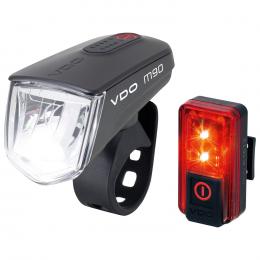 VDO Beleuchtungsset ECO Light M90 + Red Plus, Fahrradlicht, Fahrradzubehör