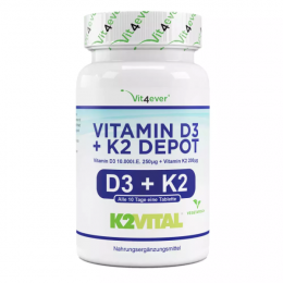 Vit4ever Vitamin D3 10.000 I.E. + Vitamin K2 200 mcg, 100 Tabletten