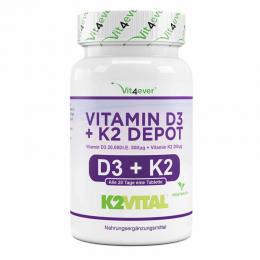 Vit4ever Vitamin D3 20.000 I.E. 500 ?g + K2 200 ?g 180 Tabletten