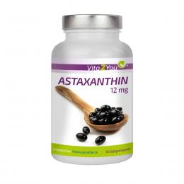 Vita2You Astaxanthin 12mg - 60 Softgel Kapseln - Nat�rlich aus Blutregenalgen...