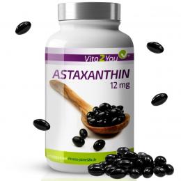 Vita2You Astaxanthin 12mg - 60 Softgel Kapseln - Natürlich aus Blutregenalgen...