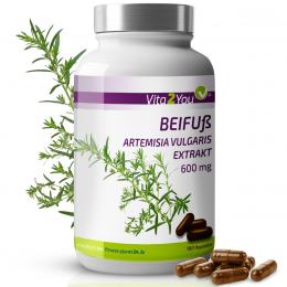Vita2You Beifuß Extrakt - 180 Kapseln - Artemisia Vulgaris - 10:1 Extrakt 600...