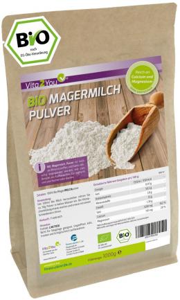 Vita2You Bio Magermilchpulver 1000g - für Yoghurt - zum Backen - Kaffeeweißer... Angebot kostenlos vergleichen bei topsport24.com.