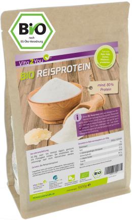 Vita2You Bio Reisprotein 1000g - mind. 85% Protein - Glutenfrei - Eiweiss - I...