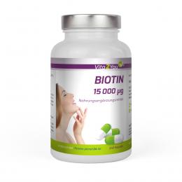 Vita2You Biotin 15.000 mcg (Vitamin B7) 240 Kapseln - hochdosiert - 15mg Angebot kostenlos vergleichen bei topsport24.com.