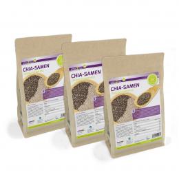 Vita2You Chia Samen 3 x 1kg Zippbeutel - Salvia Hispanica - Premium Qualität