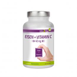 Vita2You Eisen + Vitamin C 40mg - 240 Kapseln - Eisenbisglycinat - Acerola Ex...