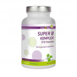 Vita2You Super B Komplex 180 Kapseln - Hochdosiert - Vitamin B1, B2, B3, B4, ...