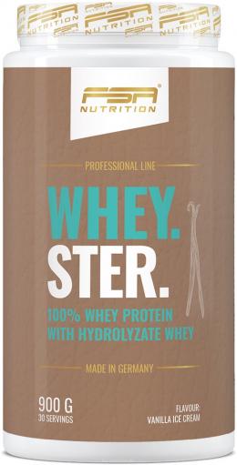 Whey Proteinpulver - Besser als ein Milchshake - Aspartamfrei, Laktosearm - Eiweiß für Deinen Muskelaufbau - Vanille Eiscreme - 900g - FSA Nutrition