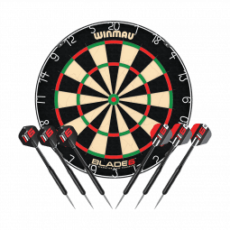 Winmau Blade 6 Dartboard Set mit 2 Sets Winmau Steeldarts