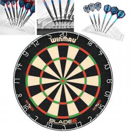 Winmau Blade 6 Set mit Dartständer Acryl, Dart Display (ohne Pfeile)