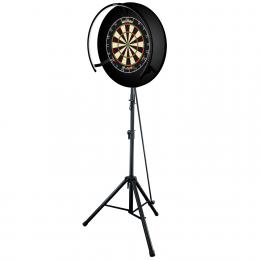 Winmau Blade 6 Set mit Lichtring Mission Torus 270, Dartboardständer und Surround Schwarz unbedruckt