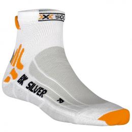 X-SOCKS Biking Silver weiß-grau Radsocken, für Herren, Größe S, Fahrradstrümpfe,